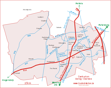 Map of Centurion - Click for larger version
